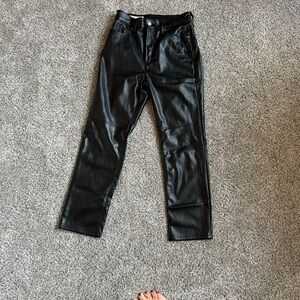 GAP Black Faux Leather Cheeky Straight Pants